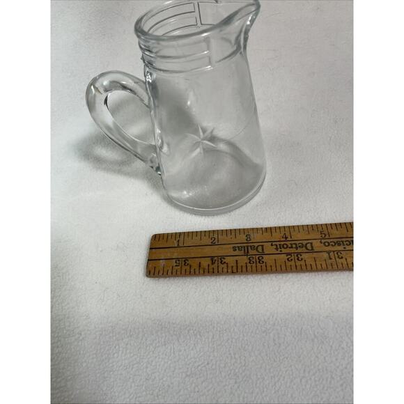 Cerve Italy Pitcher Clear Heavy Glass 4.5” Tall- Line W/0.25L- Heavy - Picture 6 of 7